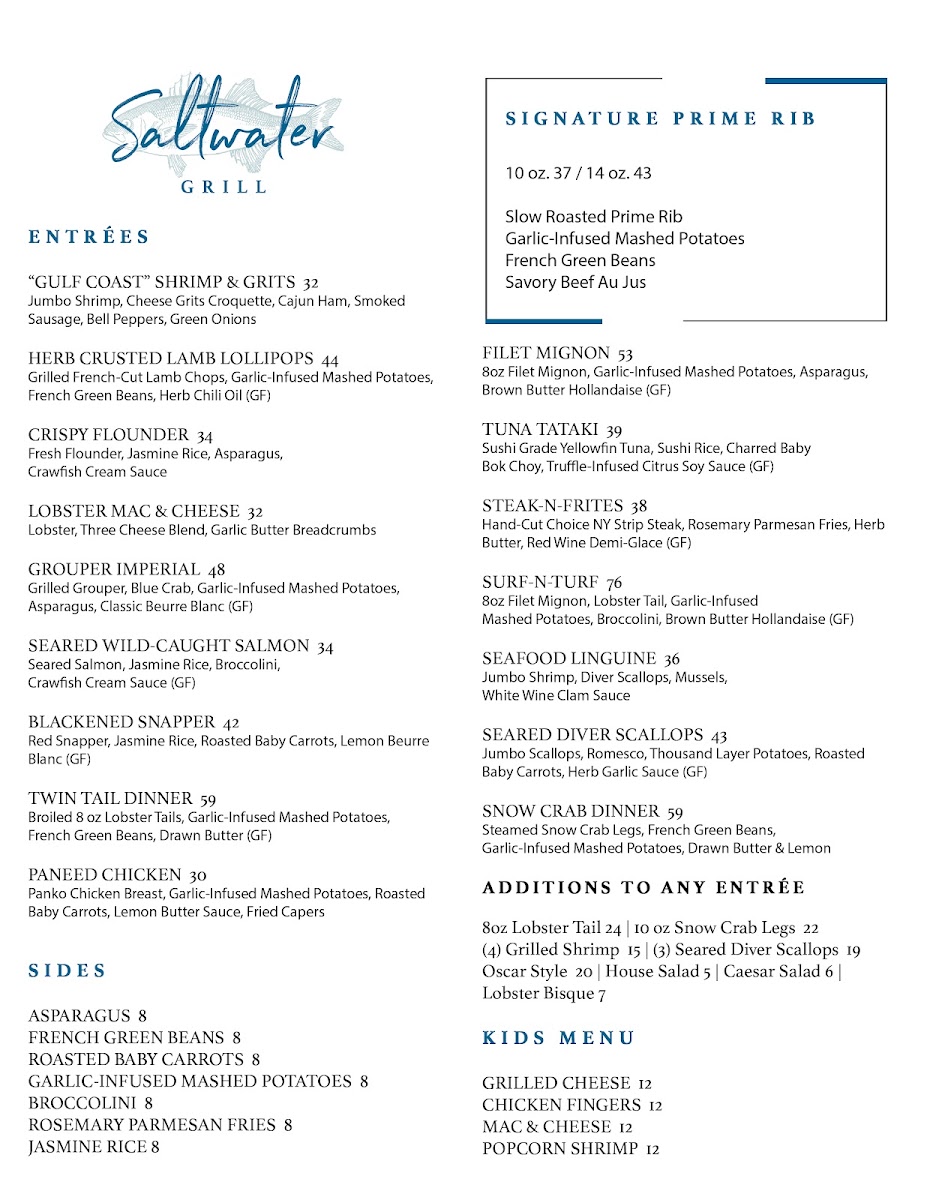 Menu - Saltwater Grill photo 1