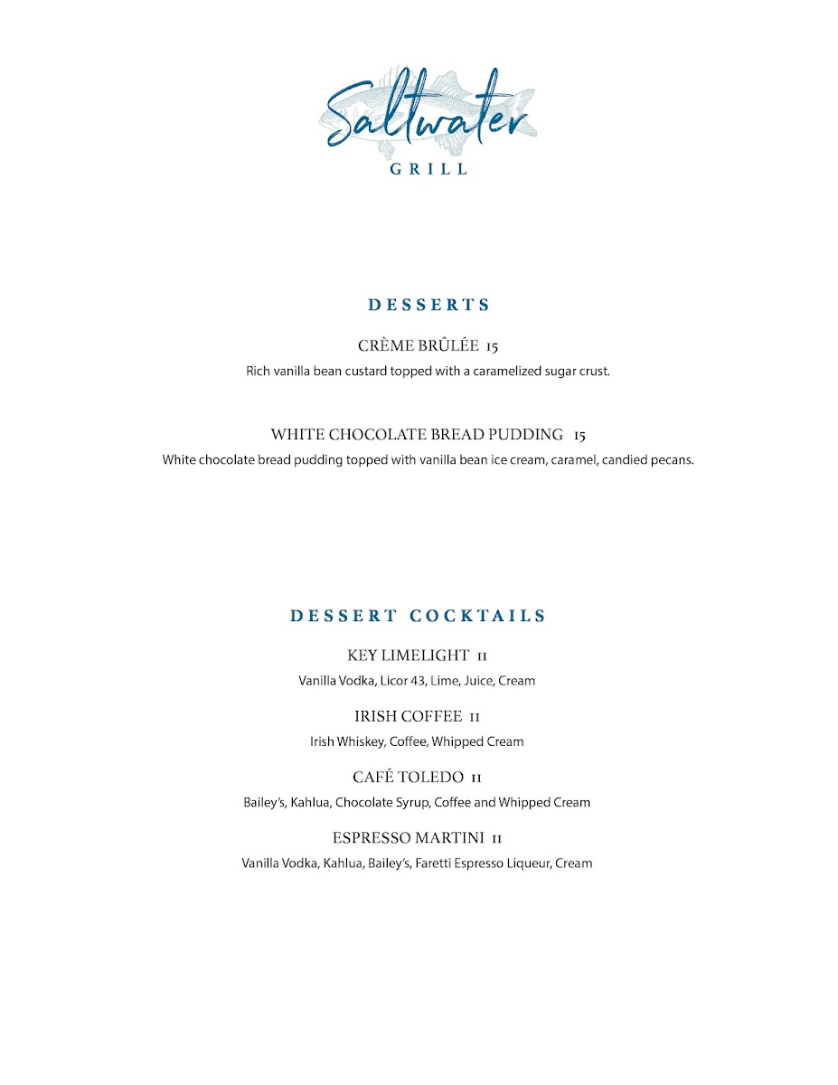 Menu - Saltwater Grill photo 3