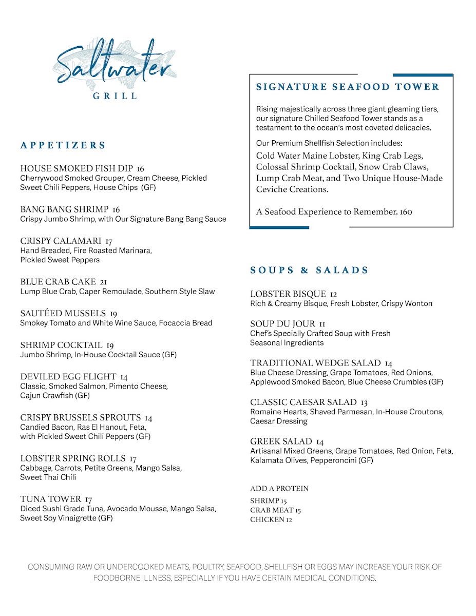 Menu - Saltwater Grill photo 4