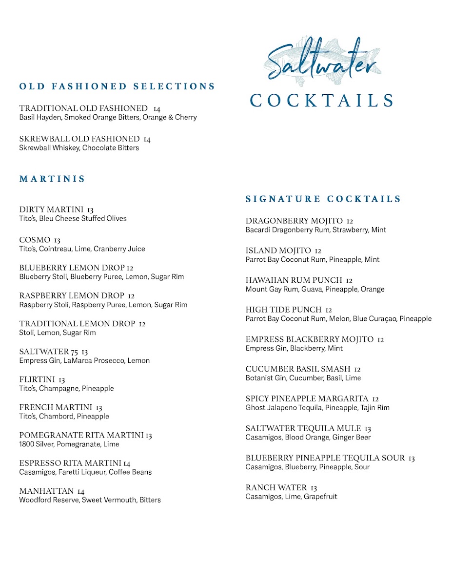 Menu - Saltwater Grill photo 5