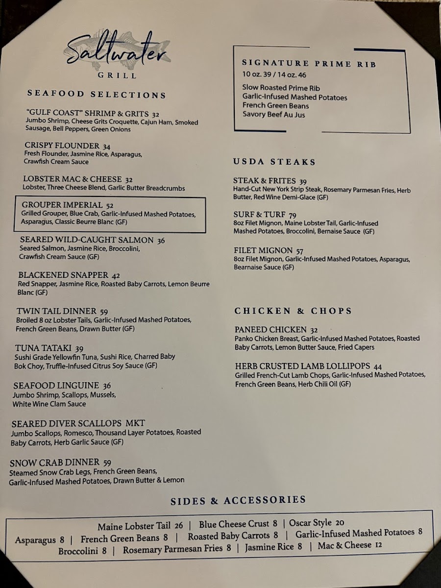 Menu - Saltwater Grill photo 6