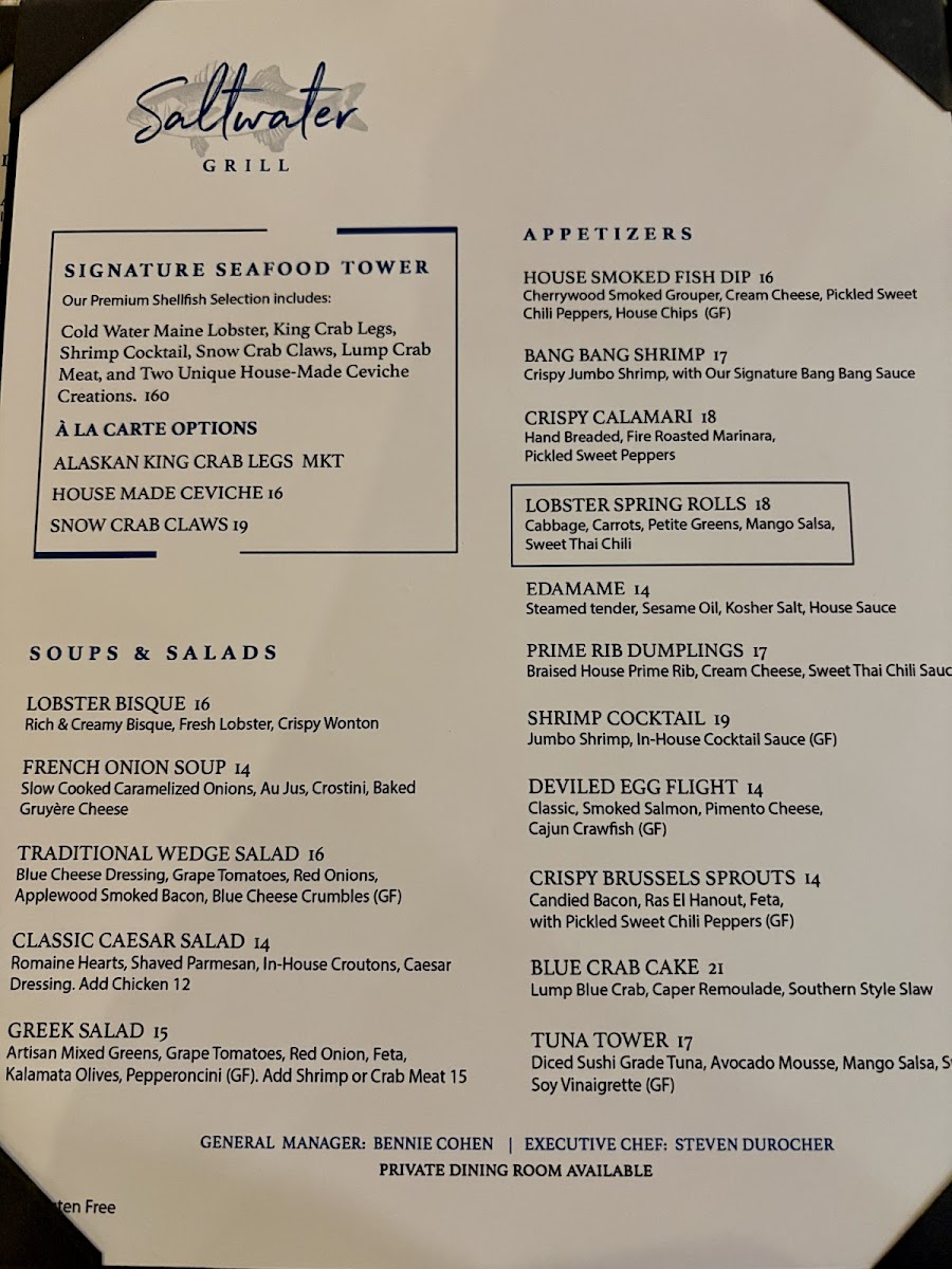 Menu - Saltwater Grill photo 7