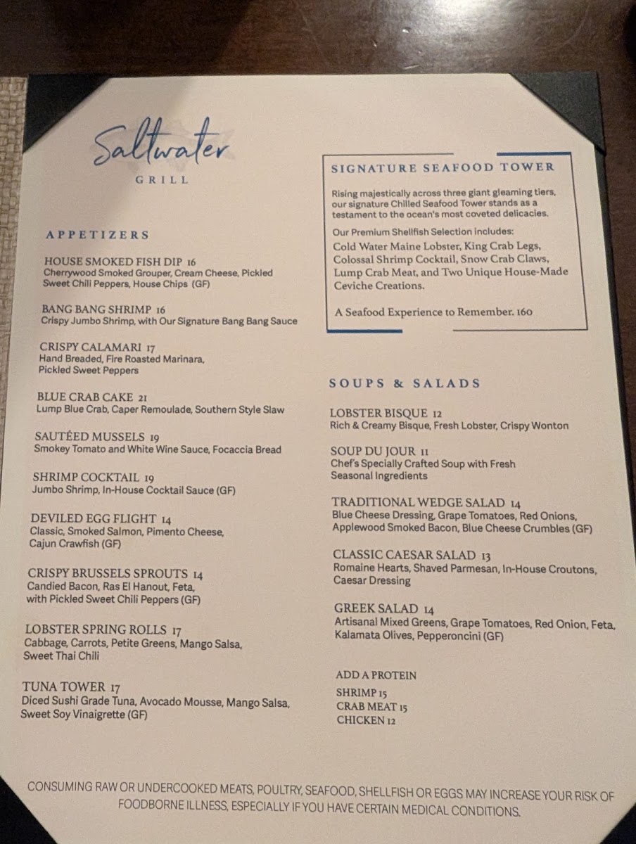 Menu - Saltwater Grill photo 8