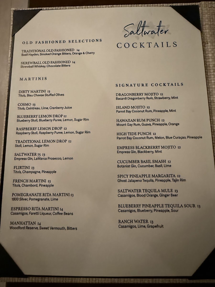 Menu - Saltwater Grill photo 9